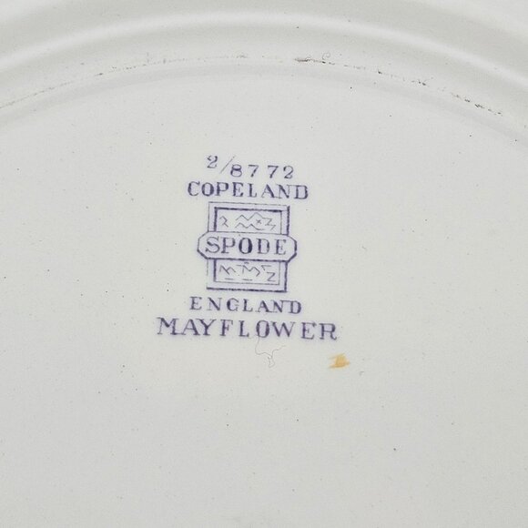 Copeland Spode Mayflower Dinner Plate Floral Lavender Border Vintage England - Picture 7 of 10
